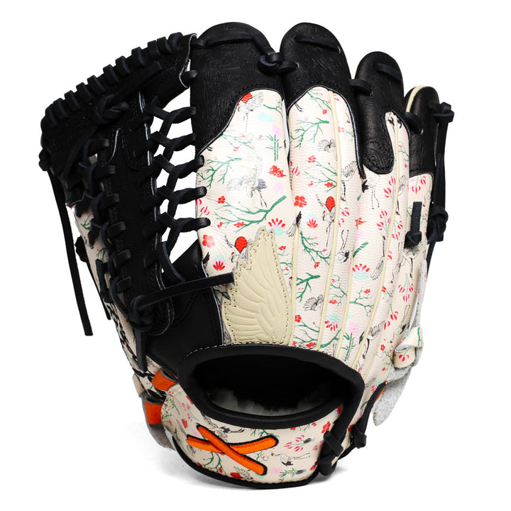 Translation missing: en.Softball Mod-trap glove with floral pattern on a white background