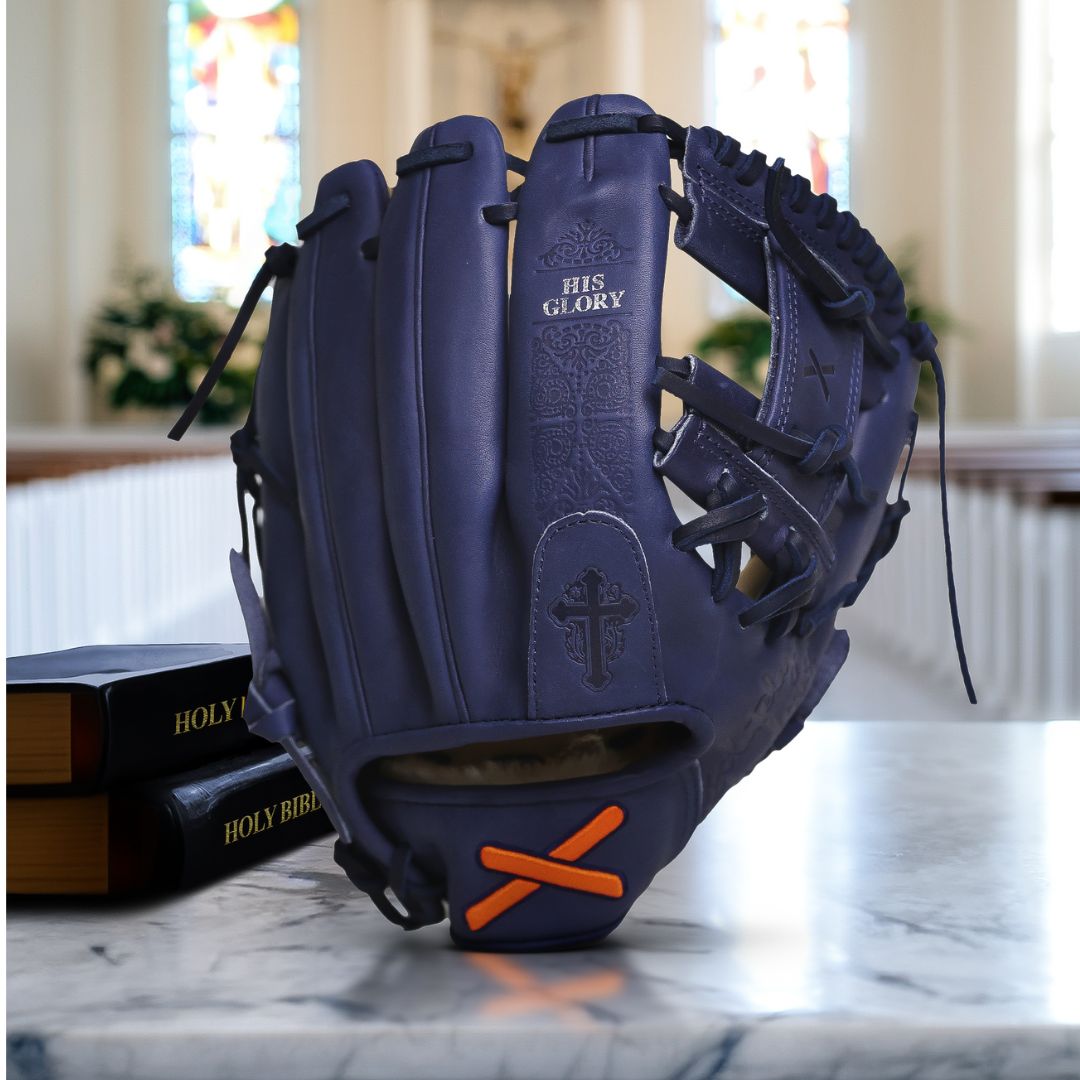 bible glove: navy binding