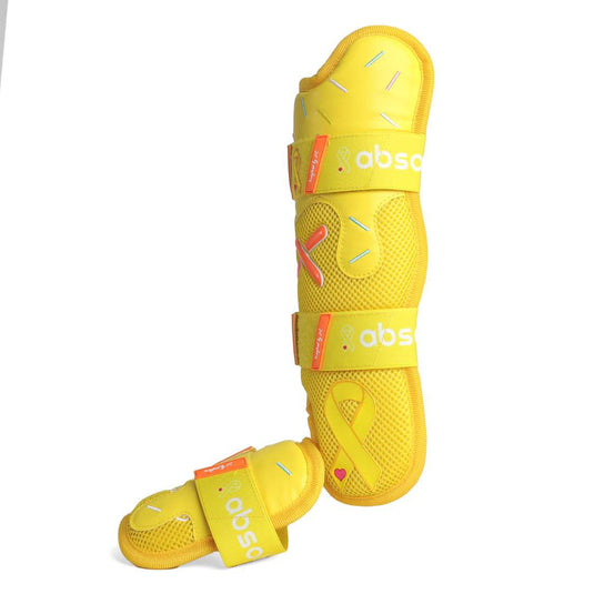 Gold Ribbon Childhood Cancer Awareness Drip Model Leg Guard
