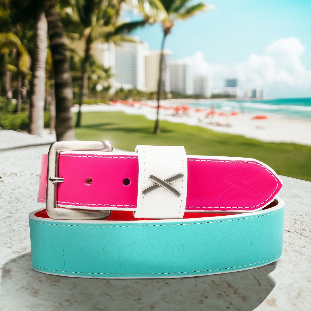 miami ice handmade leather belt