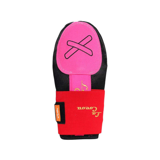 electric elly sliding mitt with pink and black design on a white background