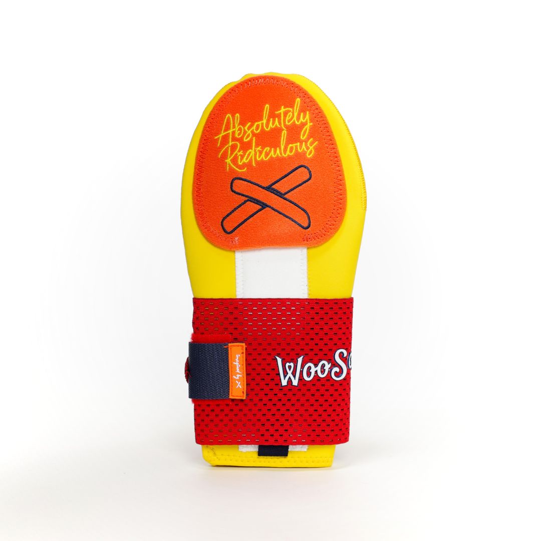 smiley sliding mitt | woosox milb collab