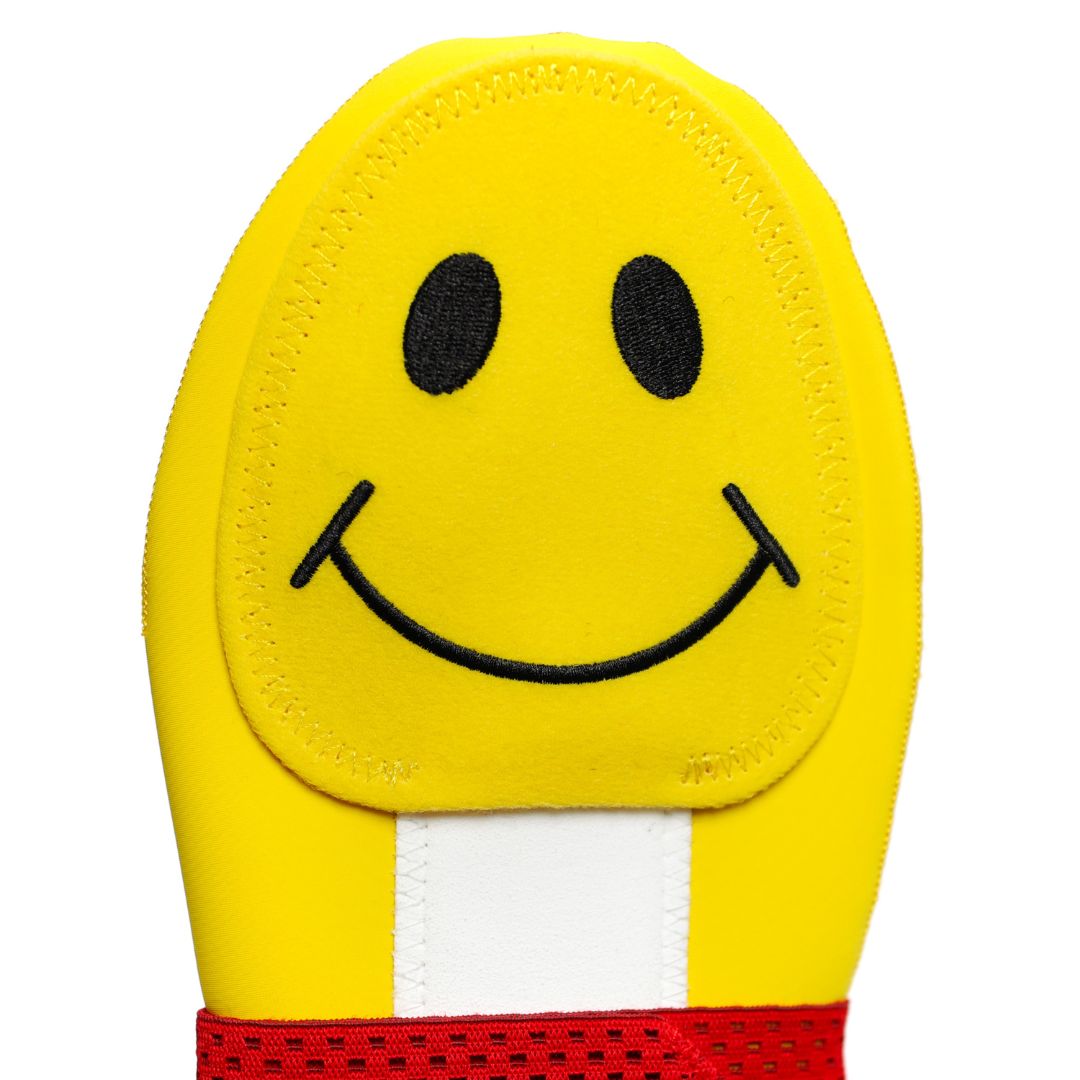 smiley sliding mitt | woosox milb collab